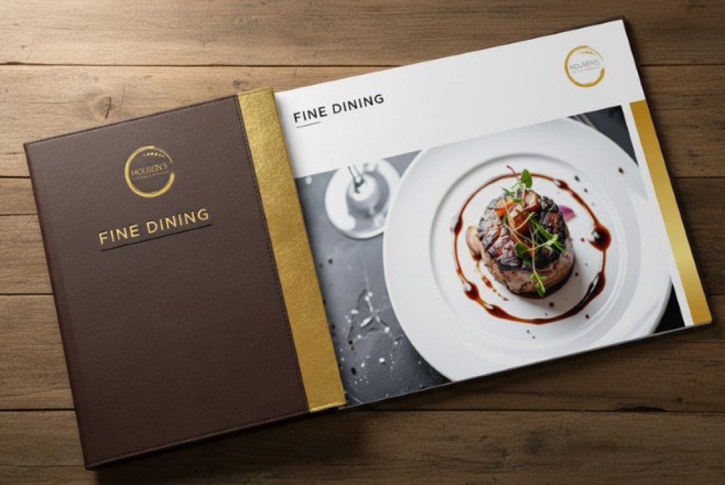 Elegant menu Fine Dining